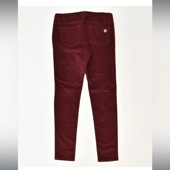 Michael Kors Skinny Super Soft Corduroys in Merlot with Gold Hardware Size 10 - Picture 5 of 16